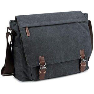 Messenger Bag for Men Retro Canvas Shoulder Bag  fit 13.3 15.6 Inch Laptop